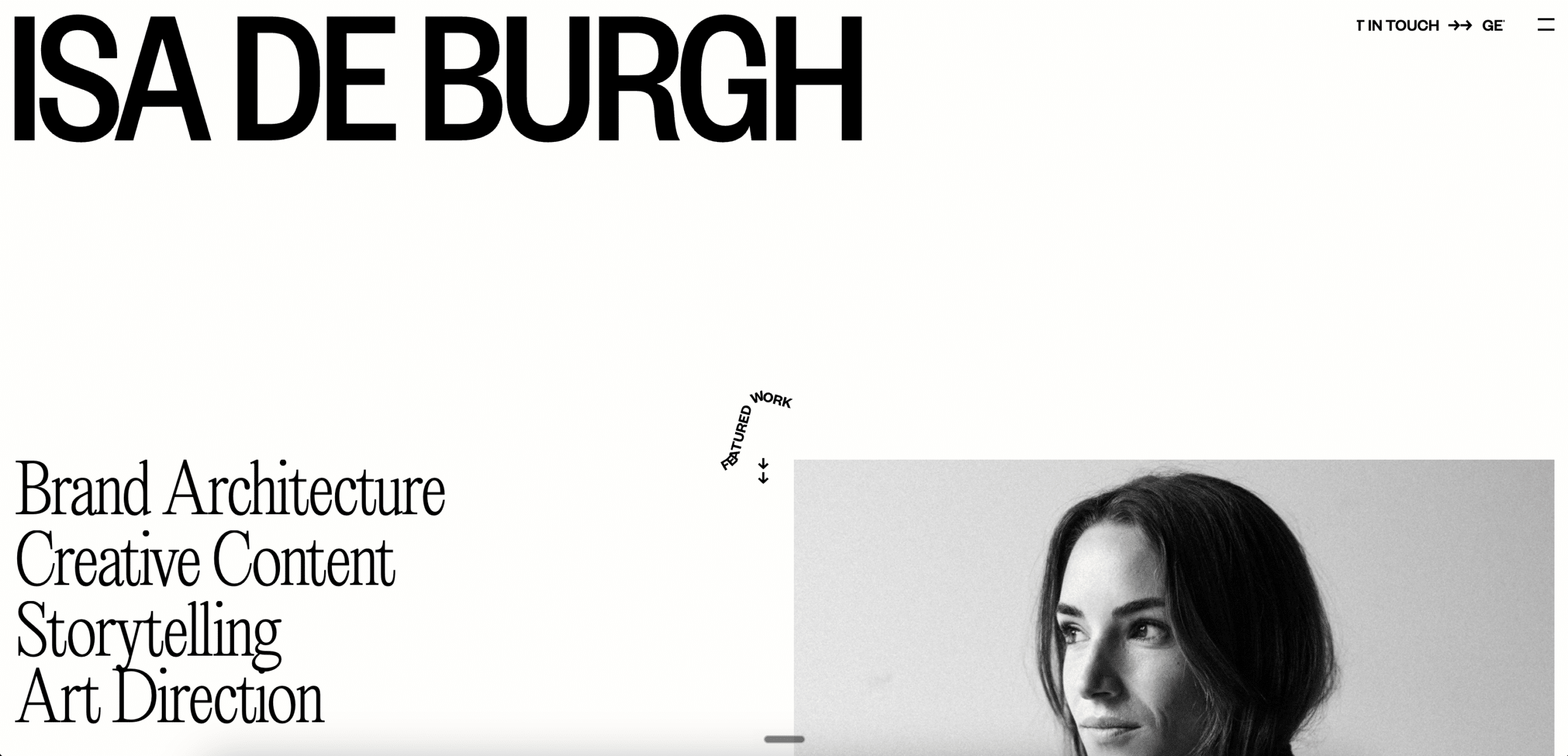 hero du site web - portfolio de Isa de burgh